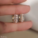 パールビジューフープピアス