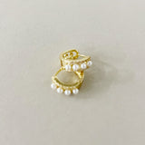 パールビジューフープピアス