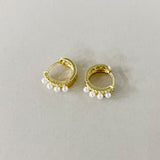 パールビジューフープピアス