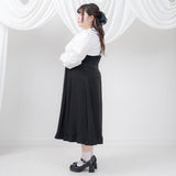 【メール便】リボンタイ付パイピングダブル襟ブラウス