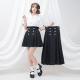 ビッグリボンビジュープリーツスカート