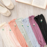 【メール便】マーガレット刺繍シアーソックス