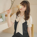 【メール便】2WAYシンプルボウタイブラウス