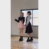 大きめハートバックルリボン丸襟ブラウス