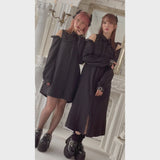 レースアップ オフショルジップワンピース