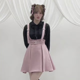 ダブルハートバックルサスペンダー付きスカート