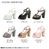 +11cmヒールTストラップベーシックサンダル