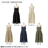 コットンポケットボタンキャミワンピース