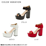 ビッグバックルスクエアトゥーパンプス