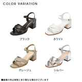 ポイントスタッズチャンキーヒールクロスベルトサンダル