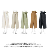 サイドリボンカシュクールワイドパンツ