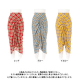 チェック柄シャーリングタイトスカート