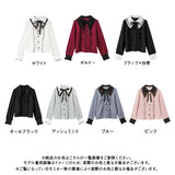 クロス刺繍襟ブラウス