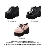 レースアップおでこパンプス【大きいサイズ有】