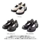 スクエアトゥアンティーク風バックルパンプス