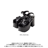 ハートスタッズエナメルサンダル