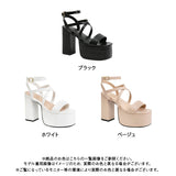 スクエアトゥクロスストラップサンダル