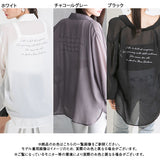 バックメッセージプリントシアーシャツ