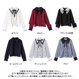 クロス刺繍襟ブラウス