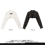 スクエアバックルフリルショートブラウス