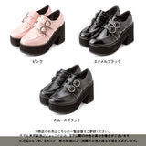 ダブルビジューバックルローファーパンプス