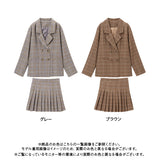 チジャケット&プリーツスカパンェック柄セットアップ