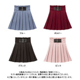 3連バックルプリーツスカート