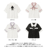 【メール便】ビジューブローチレースブラウス