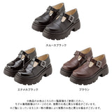 Tストラップバックルパンプス