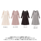 袖レースアップクラシカルワンピース